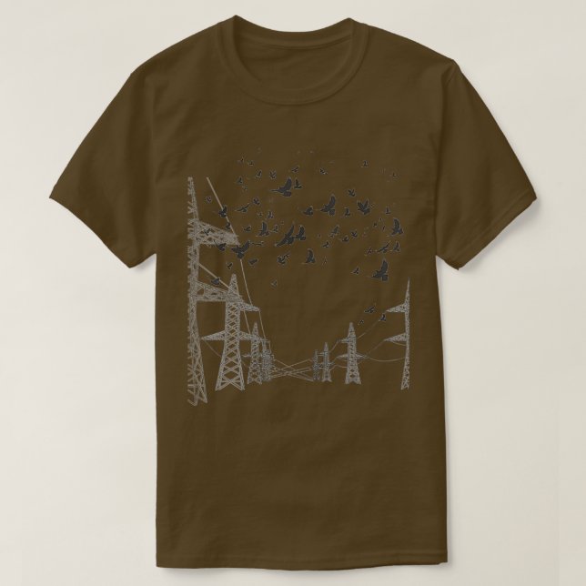 T-shirt City Bird Pigeon Silhouette (Design devant)