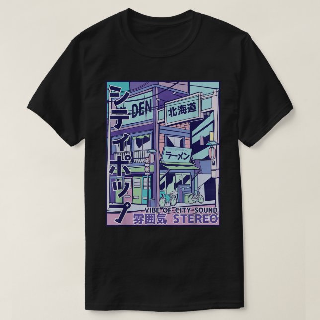 T-shirt City Pop esthétique Vaporwave Style 80s Japonais A (Design devant)