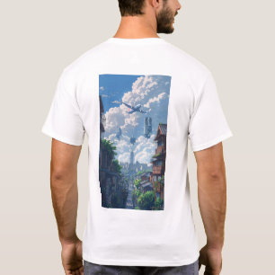 T-shirt Cityscape avec un seul avion - Urbain Wanderlus