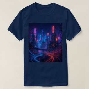 T-shirt Cityscape Fibre Optique