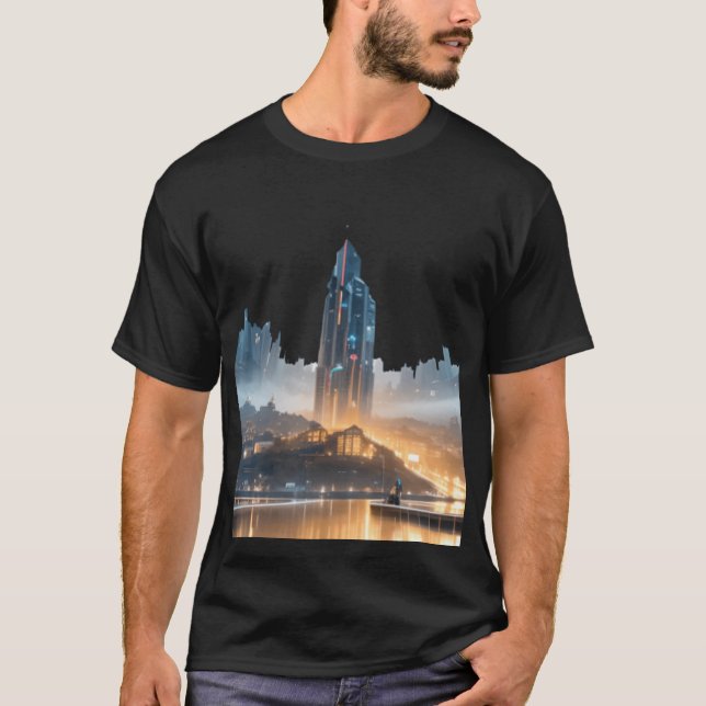 T-shirt Cityscape futuriste (Devant)