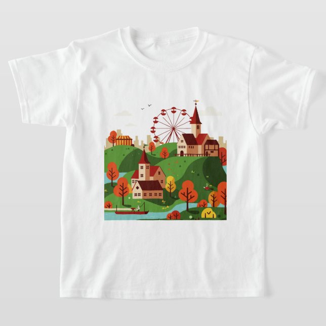T-shirt Cityscape with Ferris wheel (Poser)