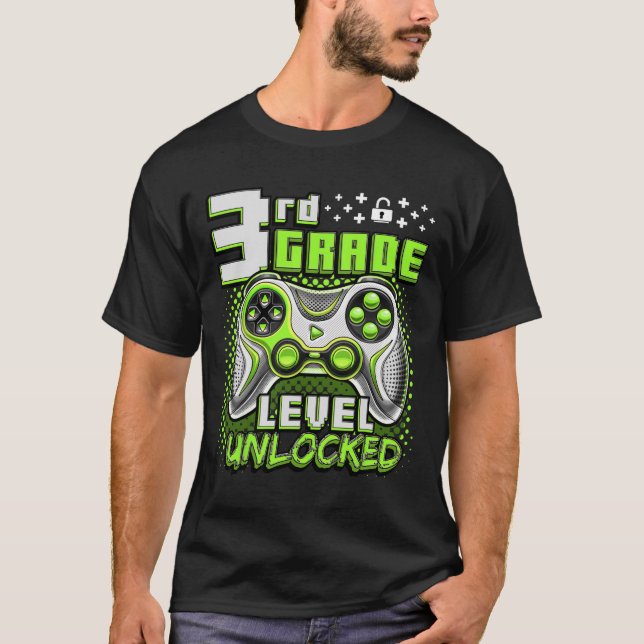 T-shirt Ck To School 3rd Grade Boys Gamer First Day School (Devant)