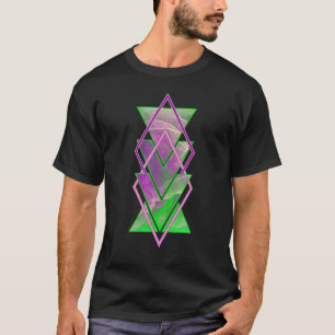 T-shirt Clair vert violet Smople Triangle Géométrie modern