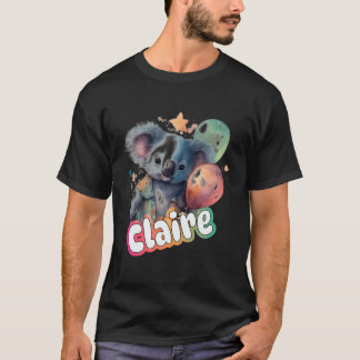T-shirt Claire - Adorable Nom De Fille Avec Jolie Koala