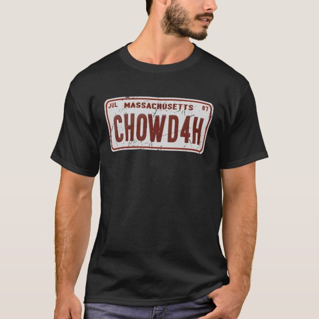 T-shirt Clam Chowder Boston Accent CHOWDAH (Devant)