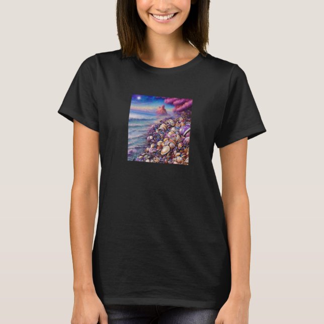 T-shirt Clam Seashell Shell Collector Beach Ocean Coastal (Devant)