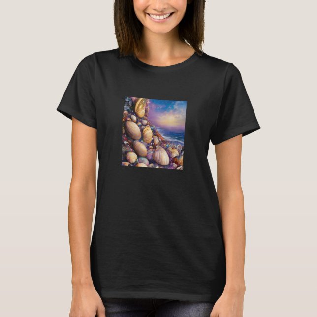 T-shirt Clam Seashell Shell Collector Beach Ocean Coastal  (Devant)