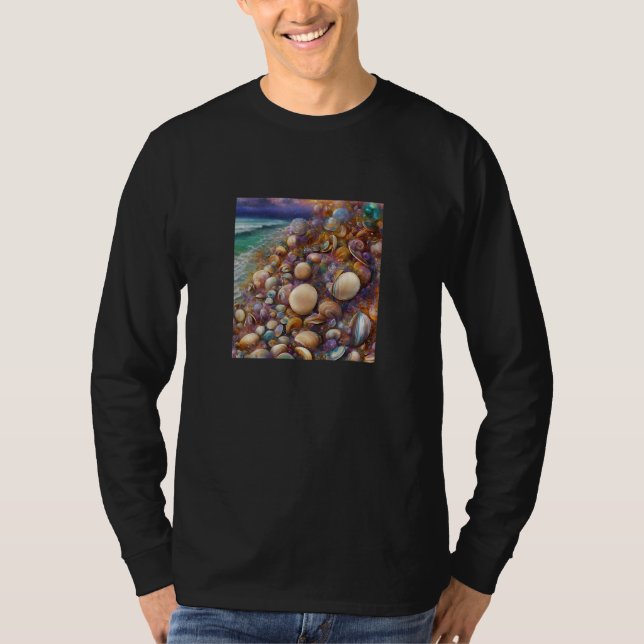 T-shirt Clam Seashell Shell Collector Beach Ocean Coastal (Devant)