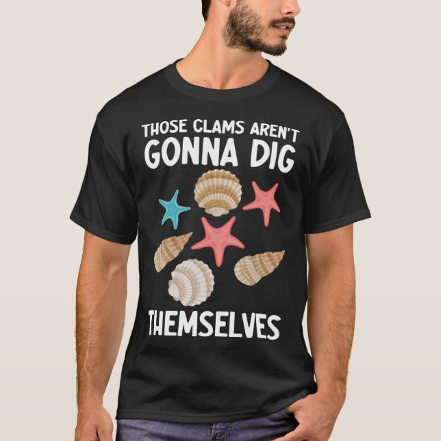 T-shirt Clamming Clam creuser le fond de la mer (Devant)