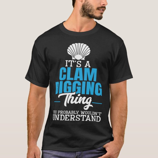 T-shirt Clamming Sea Shell Collecting Clam Digging Razor C (Devant)