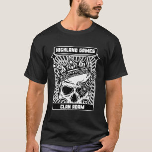 T-shirt Clan Adam Scottish Name Games Crâne