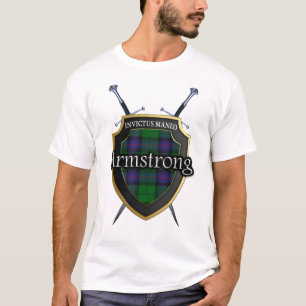 T-shirt Clan Armstrong Tartan Plaid Shield & Swords