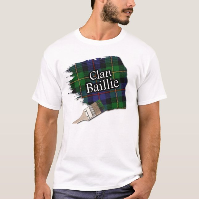 T-shirt Clan Baillie Scottish Tartan Paint Shirt (Devant)