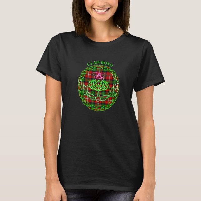T-shirt Clan Boyd Scottish Tartan Celtic Thistle (Devant)