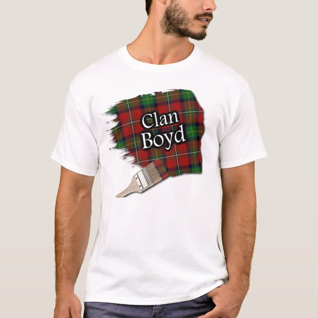 T-shirt Clan Boyd Scottish Tartan Paint Shirt (Devant)