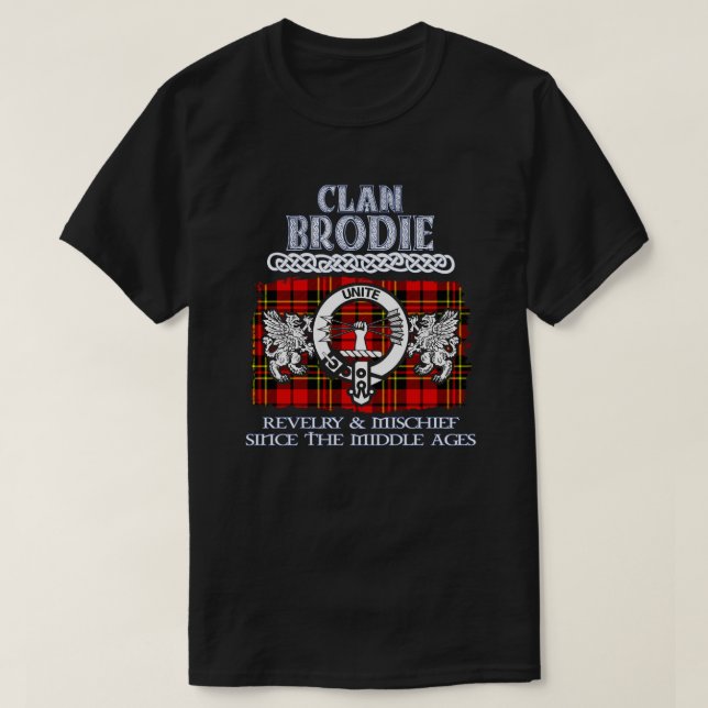 T-shirt Clan Brodie crête écossaise clans nom de famille é (Design devant)