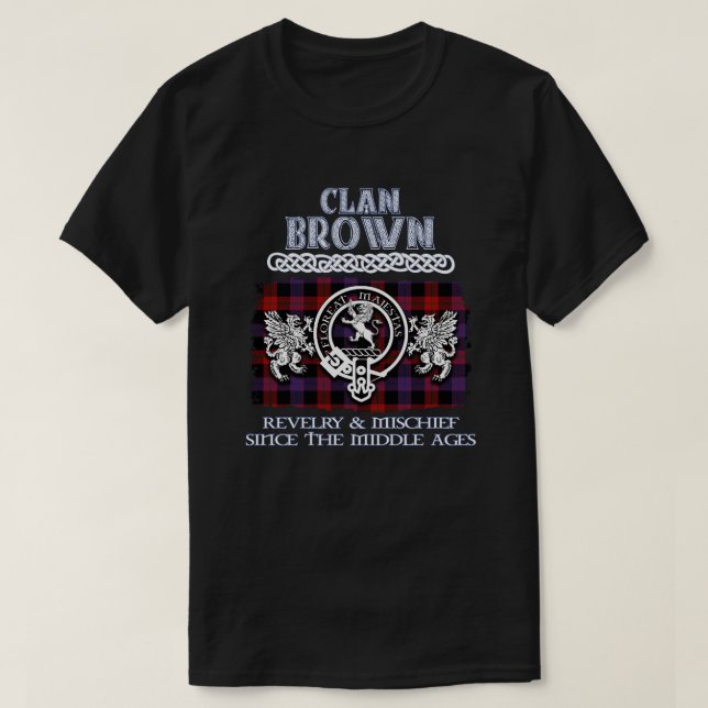 T-shirt Clan Brown crête écossaise clans nom de famille éc (Design devant)