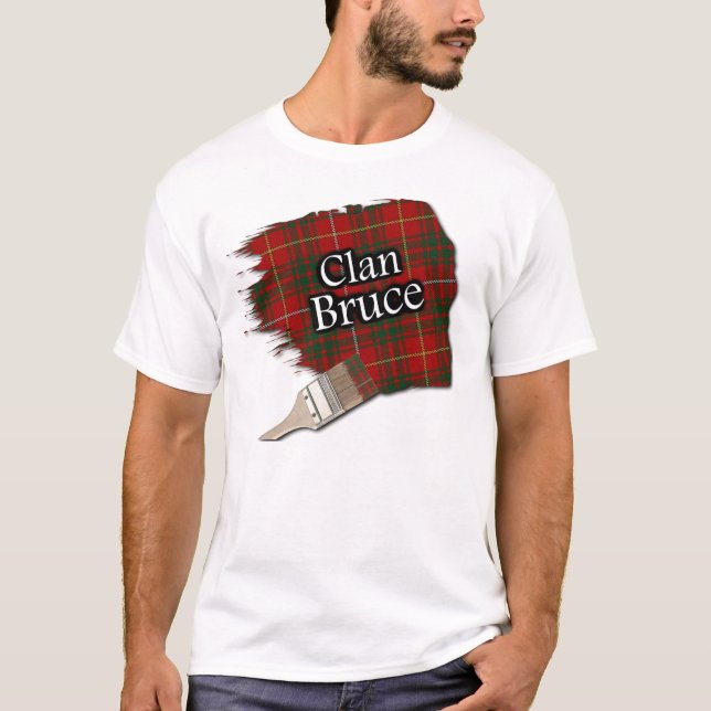 T-shirt Clan Bruce Scottish Tartan Paint Shirt (Devant)
