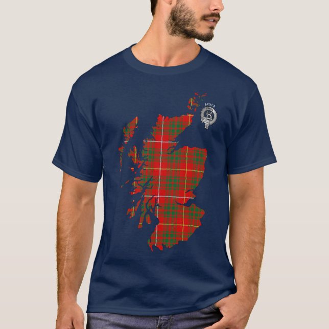 T-shirt Clan Bruce Tartan Carte & Crest (Devant)