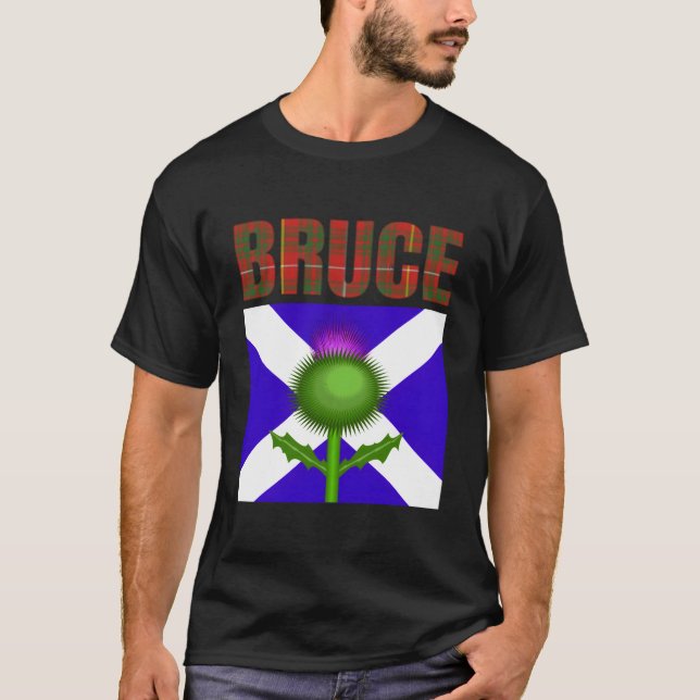 T-shirt Clan Bruce Tartan Scottish Nom de famille Scotland (Devant)