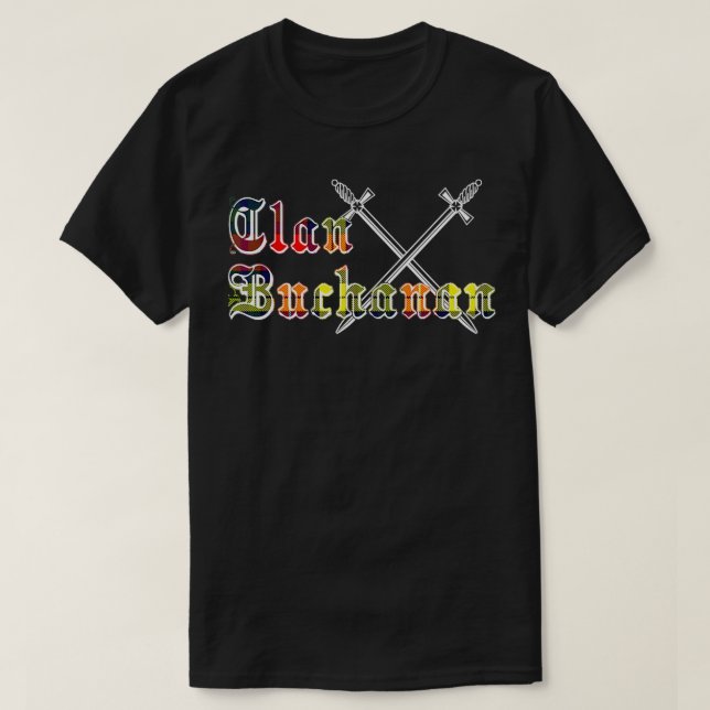 T-shirt Clan Buchanan surname last name Scottish Tartan  (Design devant)