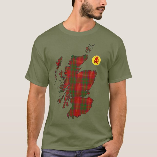 T-shirt Clan Burns [EDIT] Carte Tartan (Devant)