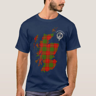 T-shirt Clan Cameron Tartan Carte & Crest