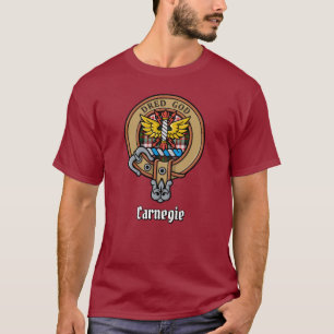 T-shirt Clan Carnegie Crest sur la robe Tartan