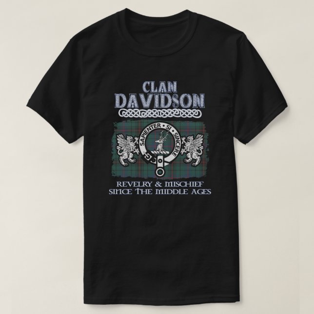 T-shirt Clan Davidson crête clans écossais surnom écossais (Design devant)