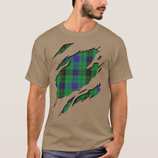 T-shirt Clan Davidson Tartan Effets Plaid (Devant)