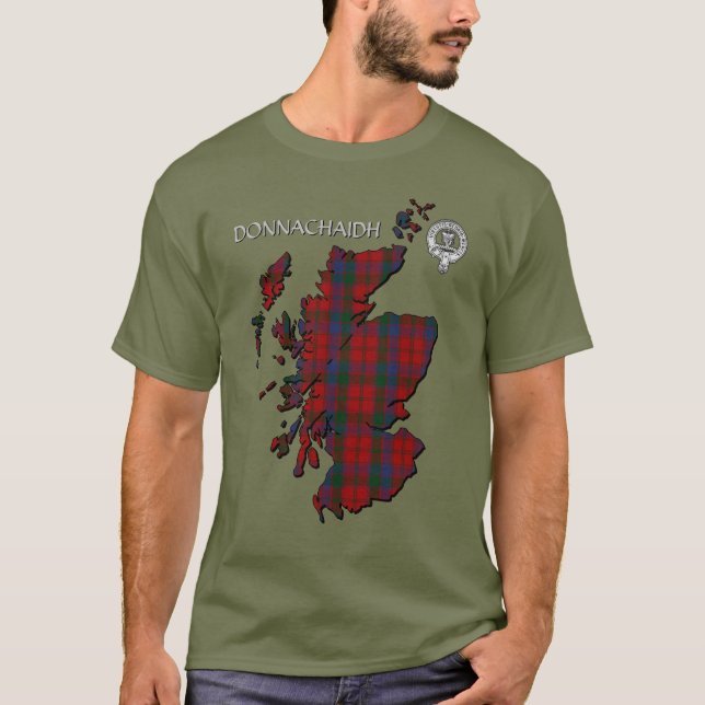 T-shirt Clan Donnachaidh (Robertson) Crest & Tartan (Devant)