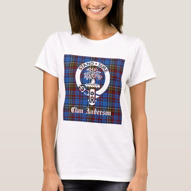 T-shirt Clan écossais Anderson Crest & Tartan (Devant)