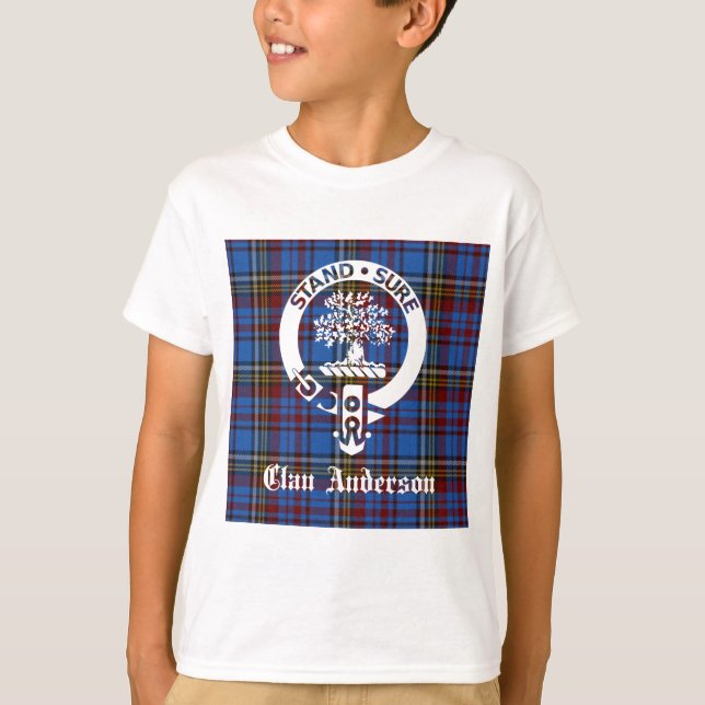 T-shirt Clan écossais Anderson Crest & Tartan (Devant)
