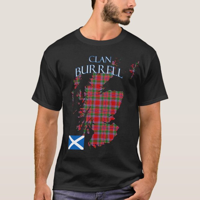 T-shirt Clan écossais Burrell Tartan Écosse (Devant)