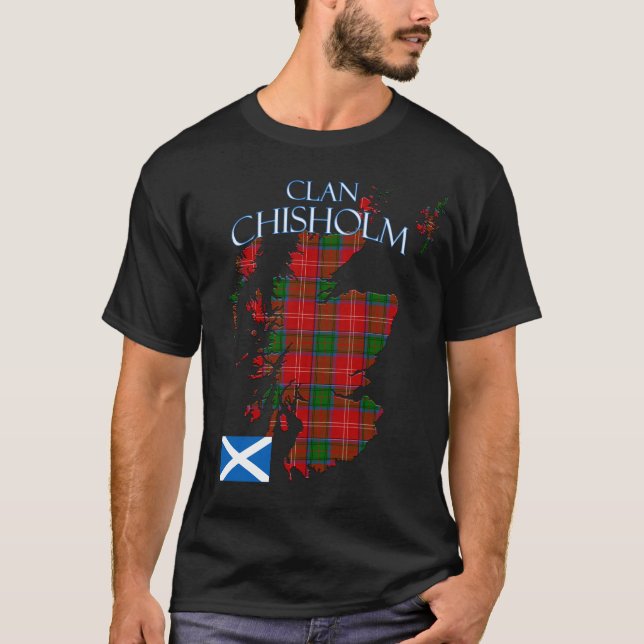 T-shirt Clan écossais de Chisholm Tartan Écosse (Devant)