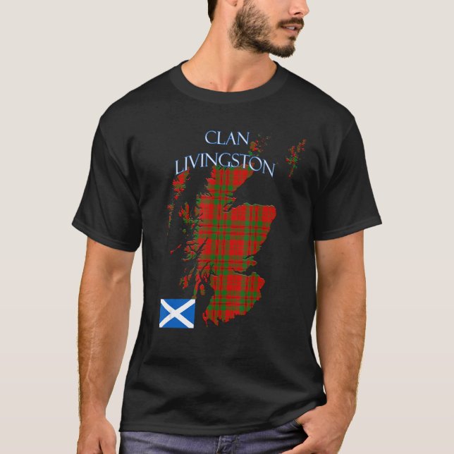 T-shirt Clan écossais de Livingston Tartan Écosse (Devant)