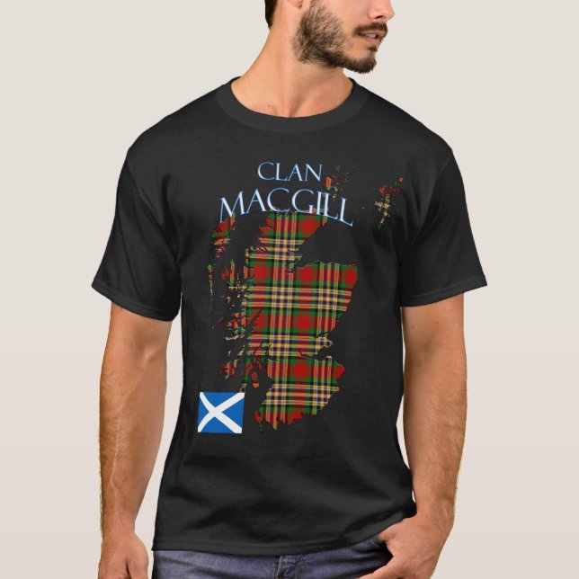 T-shirt Clan écossais de MacGill Tartan Écosse (Devant)
