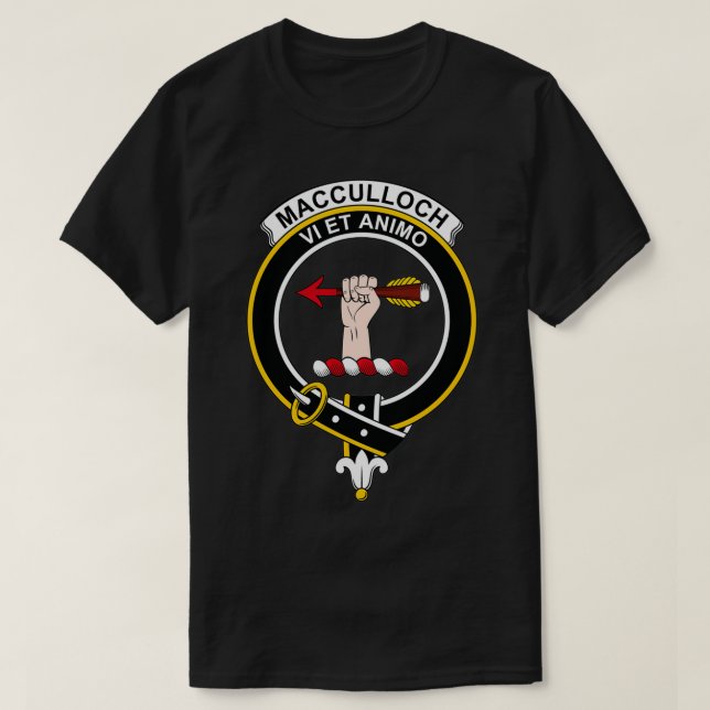 T-shirt Clan écossais du clan Tartan de MacCulloch Crest (Design devant)
