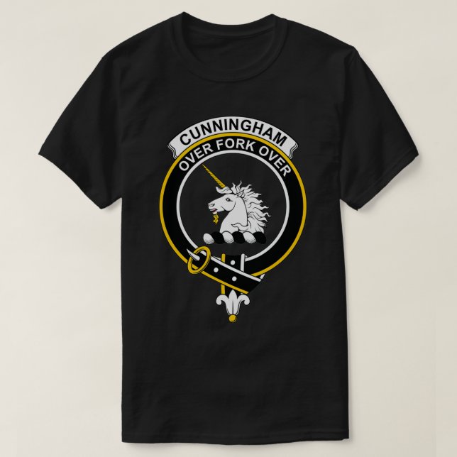 T-shirt Clan écossais du Tartan Crest de Cunningham (Design devant)