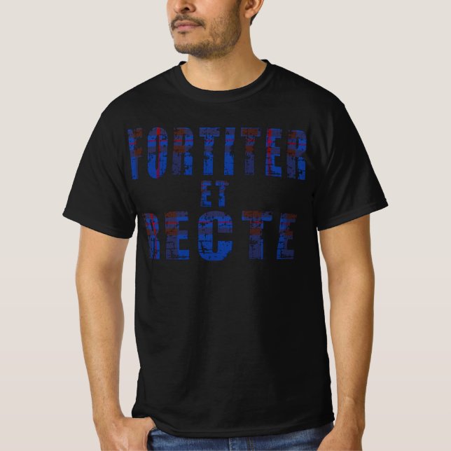 T-shirt Clan Elliot Motto, Fortiter et Recte, Elliott  (Devant)