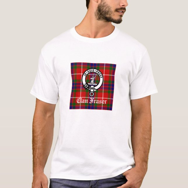 T-shirt Clan Fraser Crest Badge et Tartan (Devant)