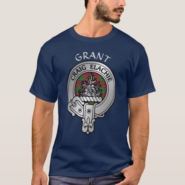 T-shirt Clan Grant Crest & Tartan (Devant)