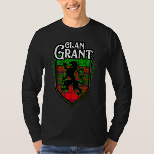T-shirt Clan Grant Nom Scottish Tartan Lion Rampant Cr