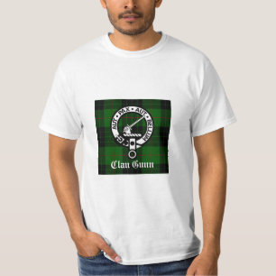 T-shirt Clan Gunn Crest Badge et Tartan