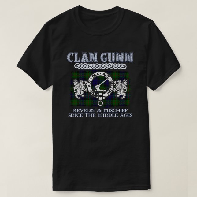 T-shirt Clan Gunn crête écossaise clans écossais nom de fa (Design devant)