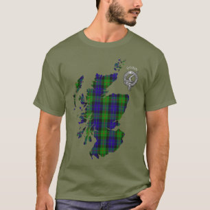 T-shirt Clan Gunn Tartan Carte & (Ancien Norse) Crest