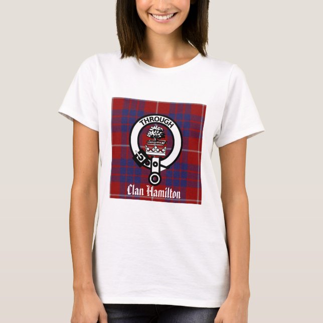 T-shirt Clan Hamilton Crest & Tartan (Devant)