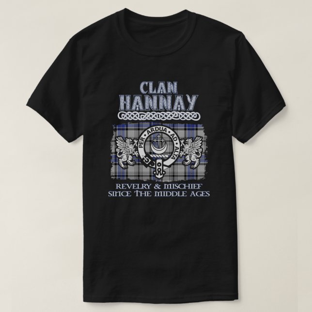 T-shirt Clan Hannay crête écossaise clans écossais nom de  (Design devant)