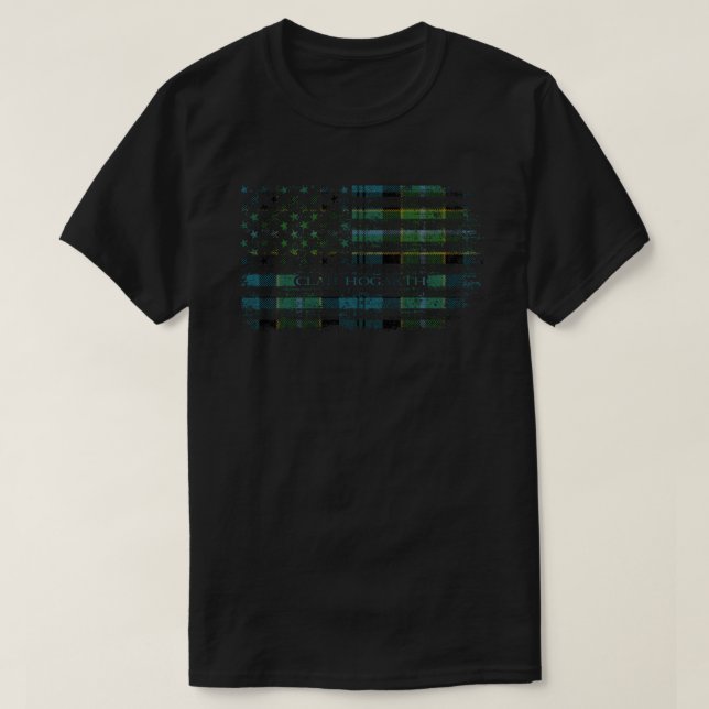 T-shirt Clan Hogarth Drapeau écossais écossais Drapeau amé (Design devant)